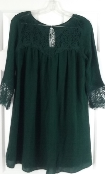 BB Dakota Green Lace Dress Sz Small - Picture 5 of 5